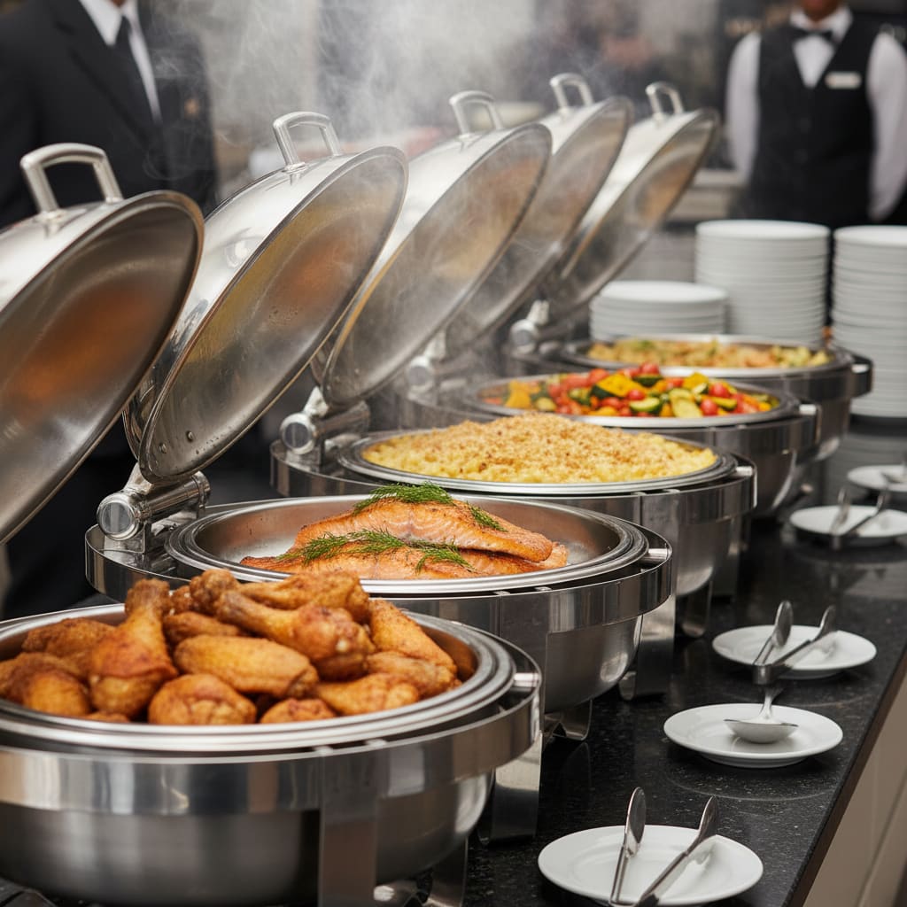 Warmes Buffet mit Chafing Dishes